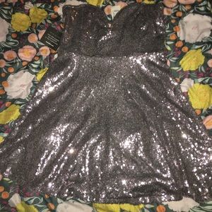 Silver Sequined Charlotte Russe Dress